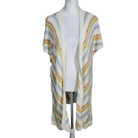 Loveriche Colorful Boho Knit Vest with Side Ties Size Small Knit Open Vest - Picture 1 of 10